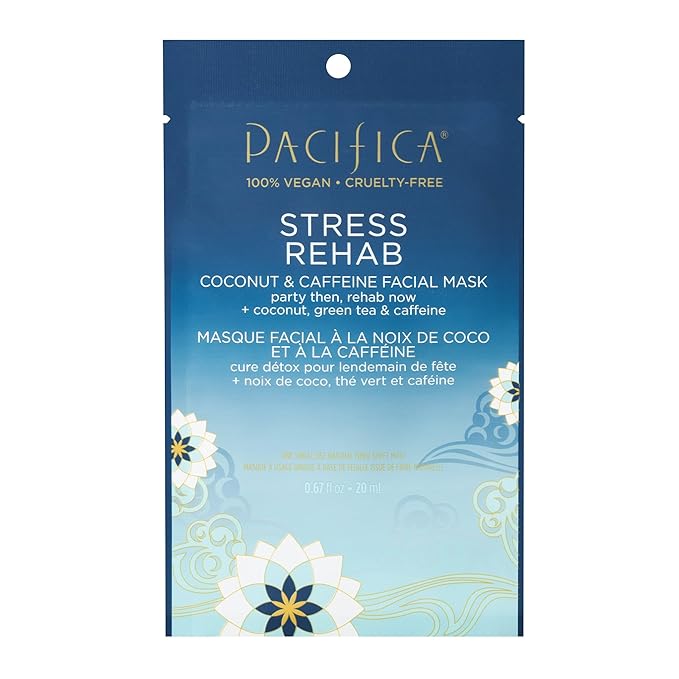 Pacifica 3-Pack Face Sheet Mask Variety Set ??Brightening Vitamin C, Green Detox & Stress Rehab Hydrating Masks for Glowing Skin, Holiday Beauty Gift for Women Teens Girls, Vegan Clean Skincare