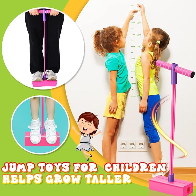 3 Pcs Pogo Stick Foam Jumper Toy Foam Pogo Fun and Safe Jumping Stick for Teens Adults Outdoor Indoor Toys Gift, Makes Squeaky Sounds and Squeaks with Each Hop
