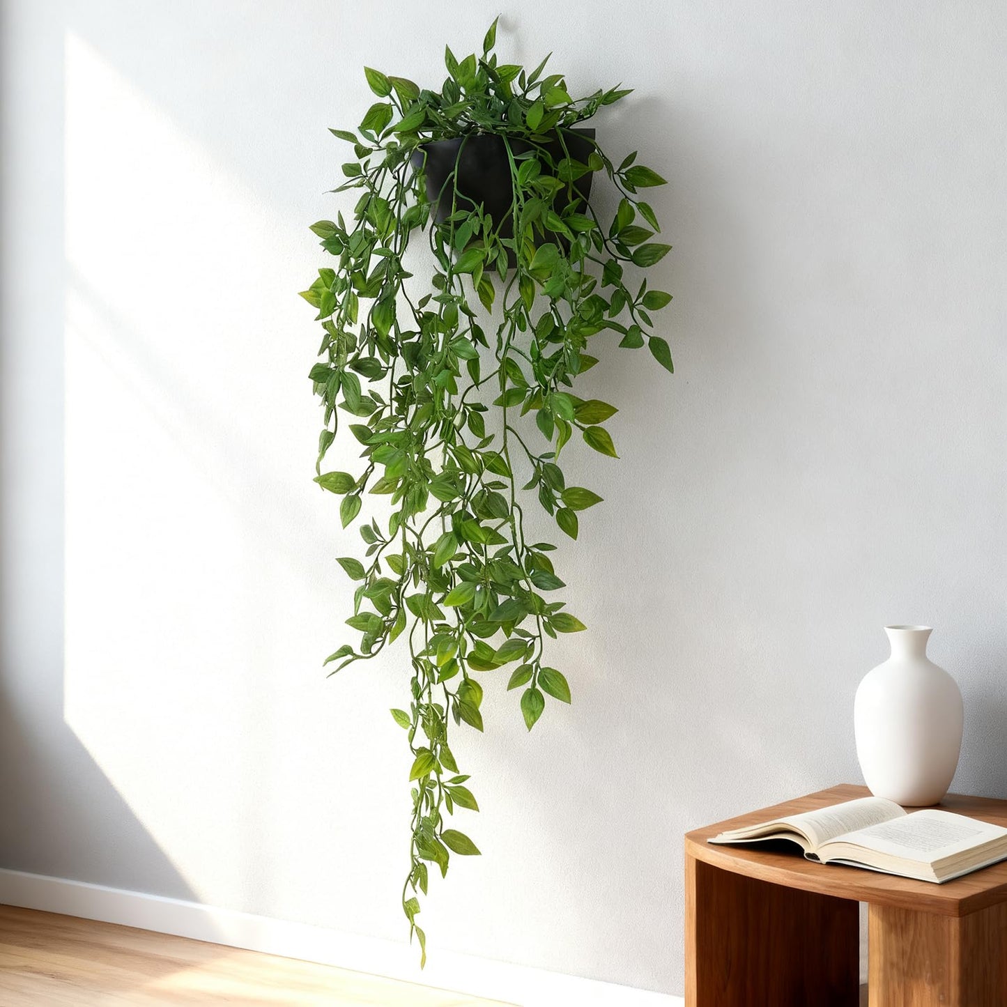 Decor unlimited Artificial Hanging Plants 1 Pack, Fake Mandala Vine Greenery with Wall Planter for Office Living Room Bathroom Indoor Décor