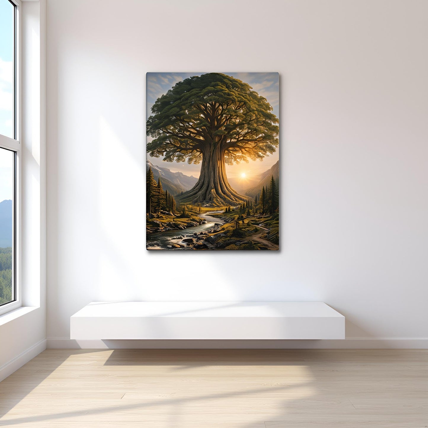 Large Canvas Wall Art Framed Tree Landscape Mountain Sunrise for Living Room Wall Decor Nature Canvas Prints Ready to Hang – Eternal Echelon (40" x 60")