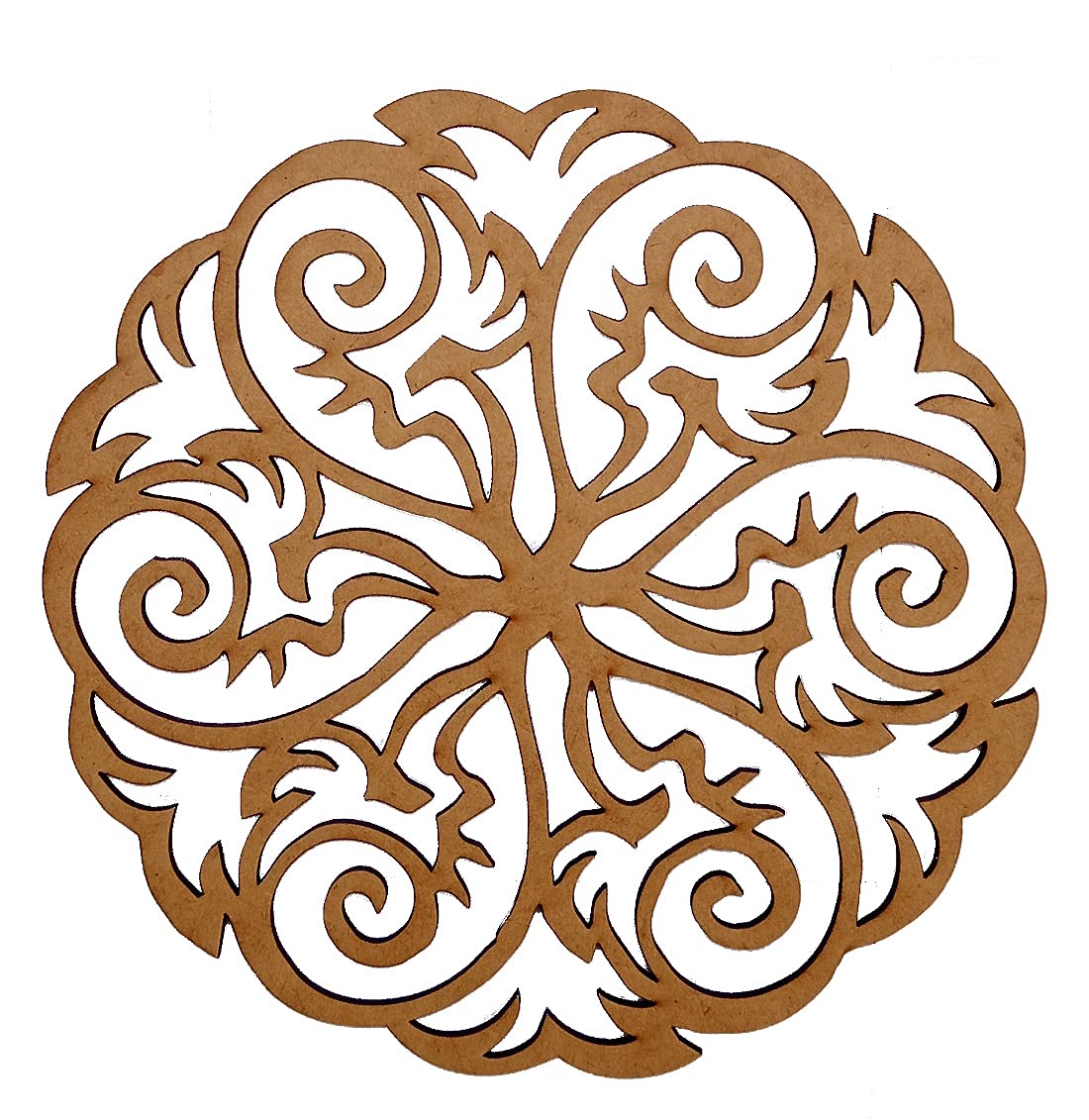 Purpledip Wooden Laser Cut Wall Hanging: Mandala Art, Unfinished (12388)
