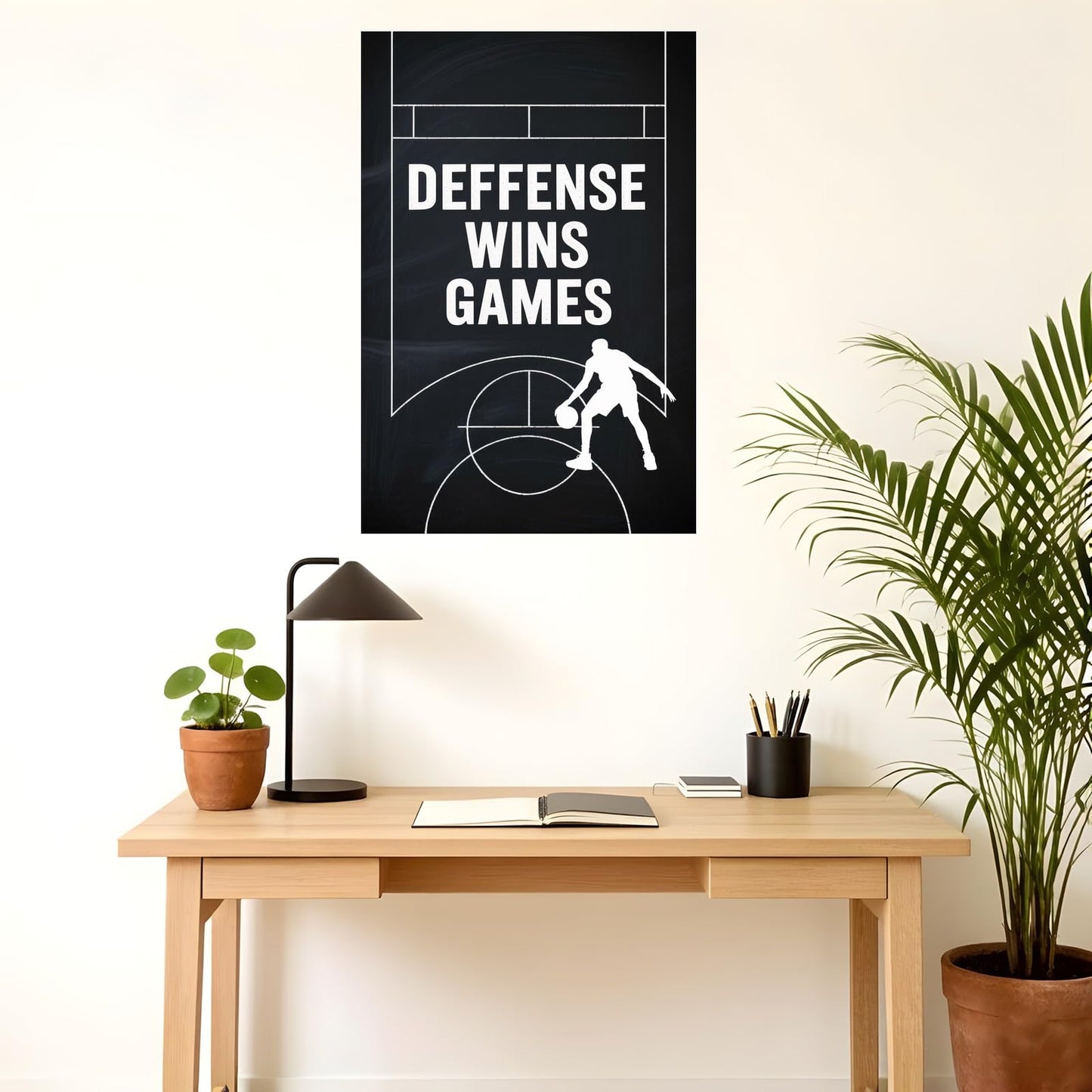 Defense Wins Games Basketball Motivation Poster Minimalist Inspirational Wall Art For Athletes And Teams Printing Posters Unframe-style 08x12inch(20x30cm)
