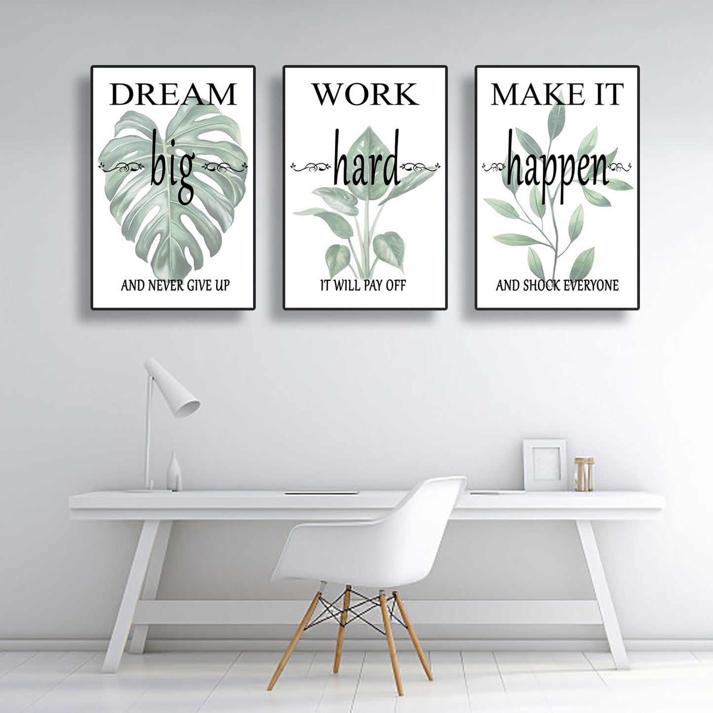 Pormipone 3Pcs Motivational Office Wall Decor Inspirational Canvas Wall Art,Quotes from Successful Entrepreneurs Wall Art Poster Canvas Print for Living Room Bedroom Study Office Home Decoration