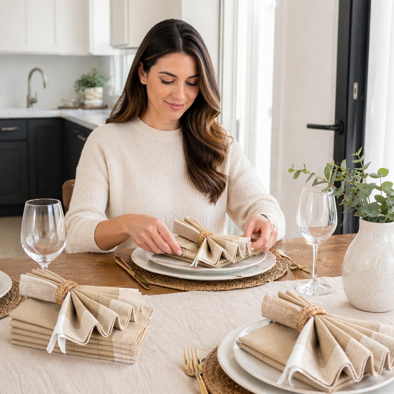 Homidate Cloth Dinner Napkins – Machine Washable Reusable Fabric Napkins for Weddings, Parties & Table Decorations