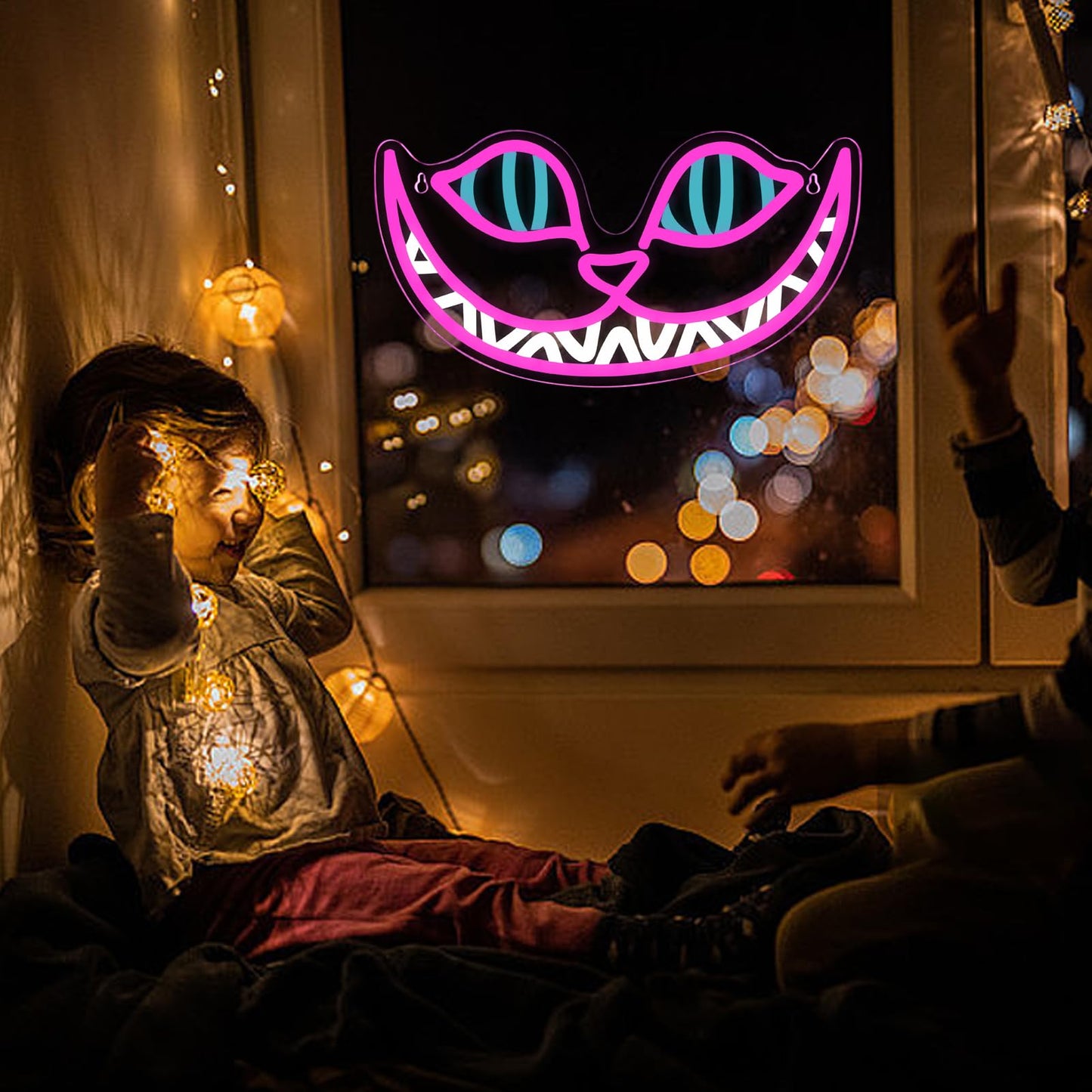 Cheshire Cat Neon Signs Alice in Wonderland Neon Light for Wall Art Decor, Smile Cat LED Lights for Dimmable LED Lights for Bedroom Man Cave Party Bar Background Decoration Birthday Gifts