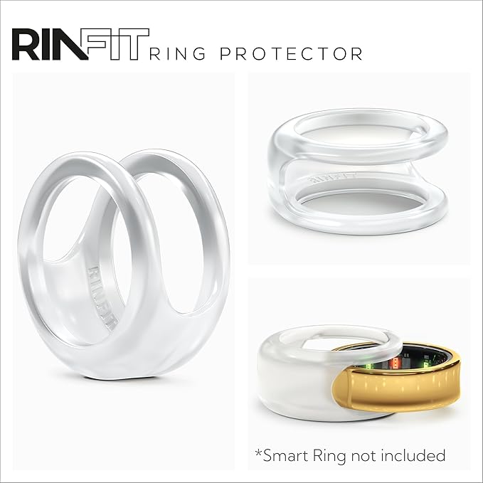 Rinfit Smart Ring Protector - Silicone Ring Enhancer for Active Lifestyle and Gym - StyleFit U.S. Design Patent - Frosted, Size 9