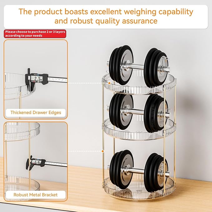 Yieach Acrylic 360 Rotating Makeup Organizer and Perfume Organizer (2 Tier)