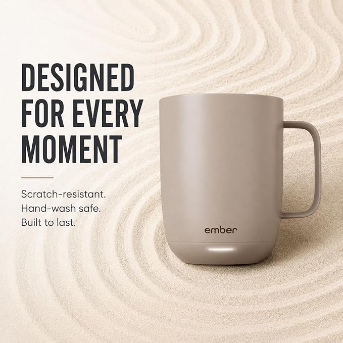 Ember Temperature Control Smart Mug 2, 14 Oz, App-Controlled Heated Coffee Mug with 80 Min Battery Life and Improved Design, Sandstone