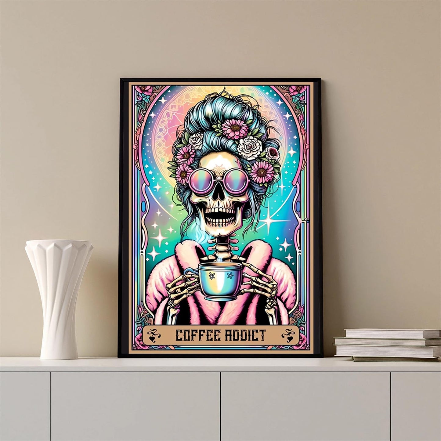 Skull Diamond Art Kits for Adults, Tarot 5D Diamond Painting Kits for Adults, DIY Gem Painting, Crafts for Adults, Dimond Art Paintings Kit, Full Drill Diamond Dot for Home Wall Decor 12 X 16 Inch