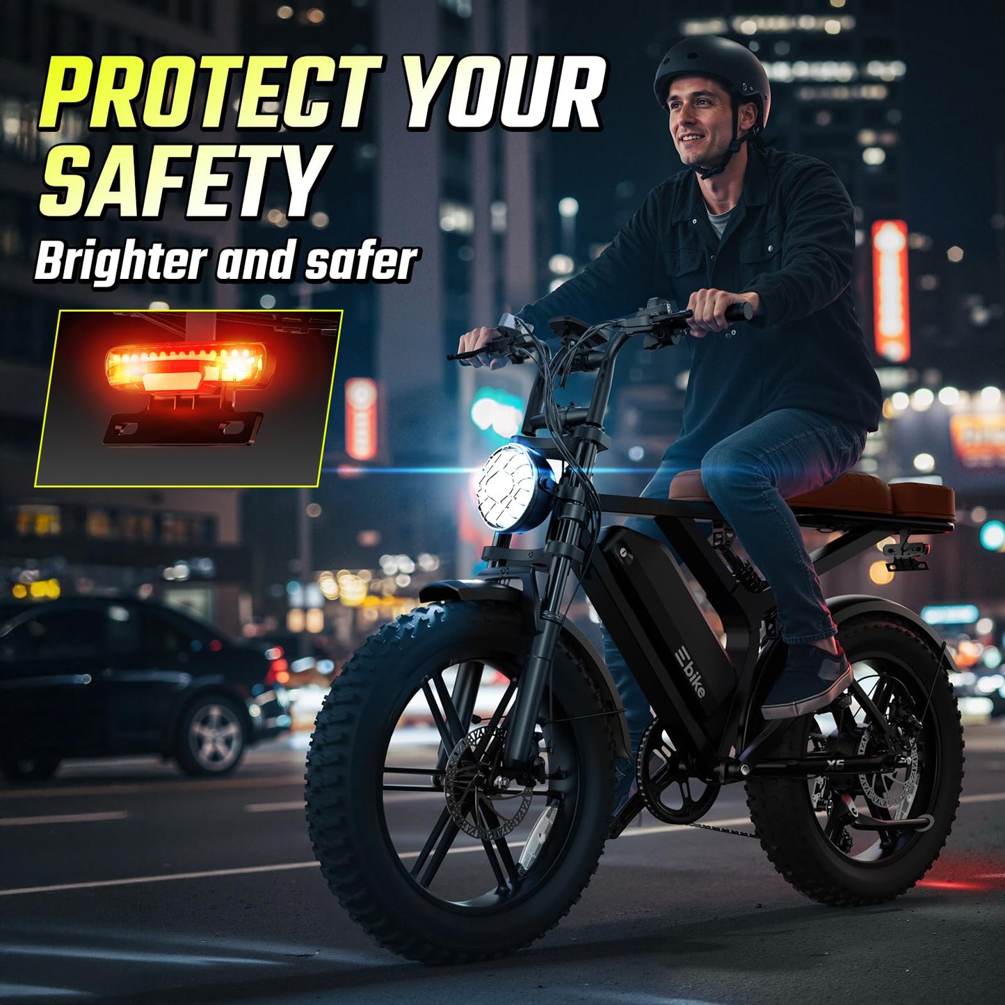 SISIGAD Electric Bike for Adults, Peak 1500W Motor, Range 70Miles, Fat Tire 20" Retro Ebike, 48V 15Ah Removable Battery, 7-Speed E Bike for City Commuting, Off-Roading, Mountain, UL 2849 Dark Black