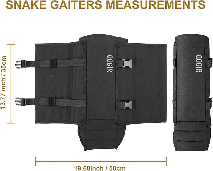 QOGIR Snake Gaiters 3 Pack: Durable Snake Guards for Hunting, Snake Gaiter Leggings for Men & Women, Snake Bite Protection for Lower Legs, Snake Proof Gaiters