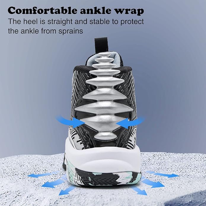 JMFCHI Kids Basketball Shoes High-top Sports Shoes Sneakers Durable Lace-up Non-Slip Running Shoes Secure for Little Kids Big Kids and Boys Girls