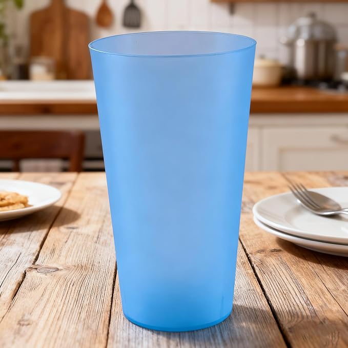 AOYITE 32 oz Reusable Drinking Cups, Unbreakable Large Plastic Tumblers set of 12, BPA Free Dishwasher Safe Cups for Kids Adult Kitchen Camping Party Outdoor