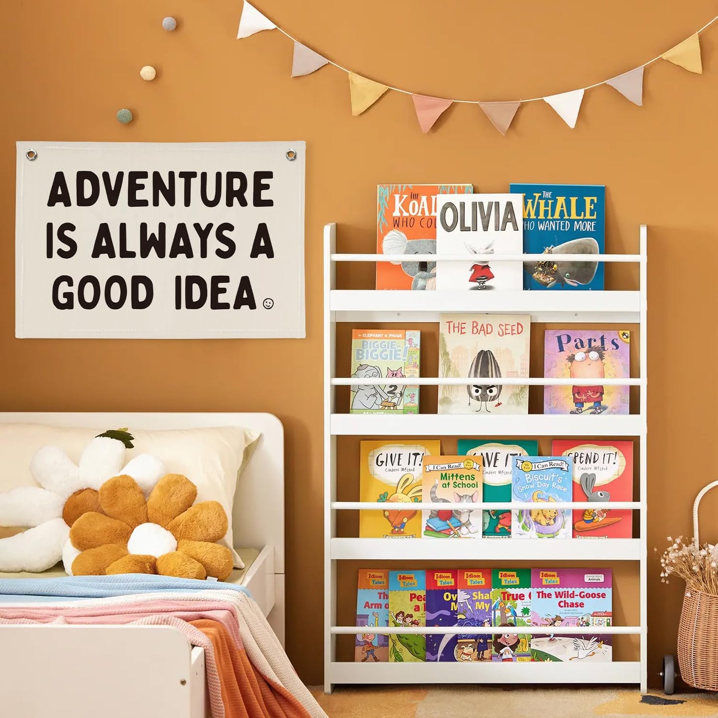 XYDEG Nursery Decor, Boys Room Decoration Adventure Is Always A Good Idea Motivational Banner for Playroom, Nursery Hanging Linen Banner Wall Canvas Flag, Toddler Teen Room Dorm Decor 30x20
