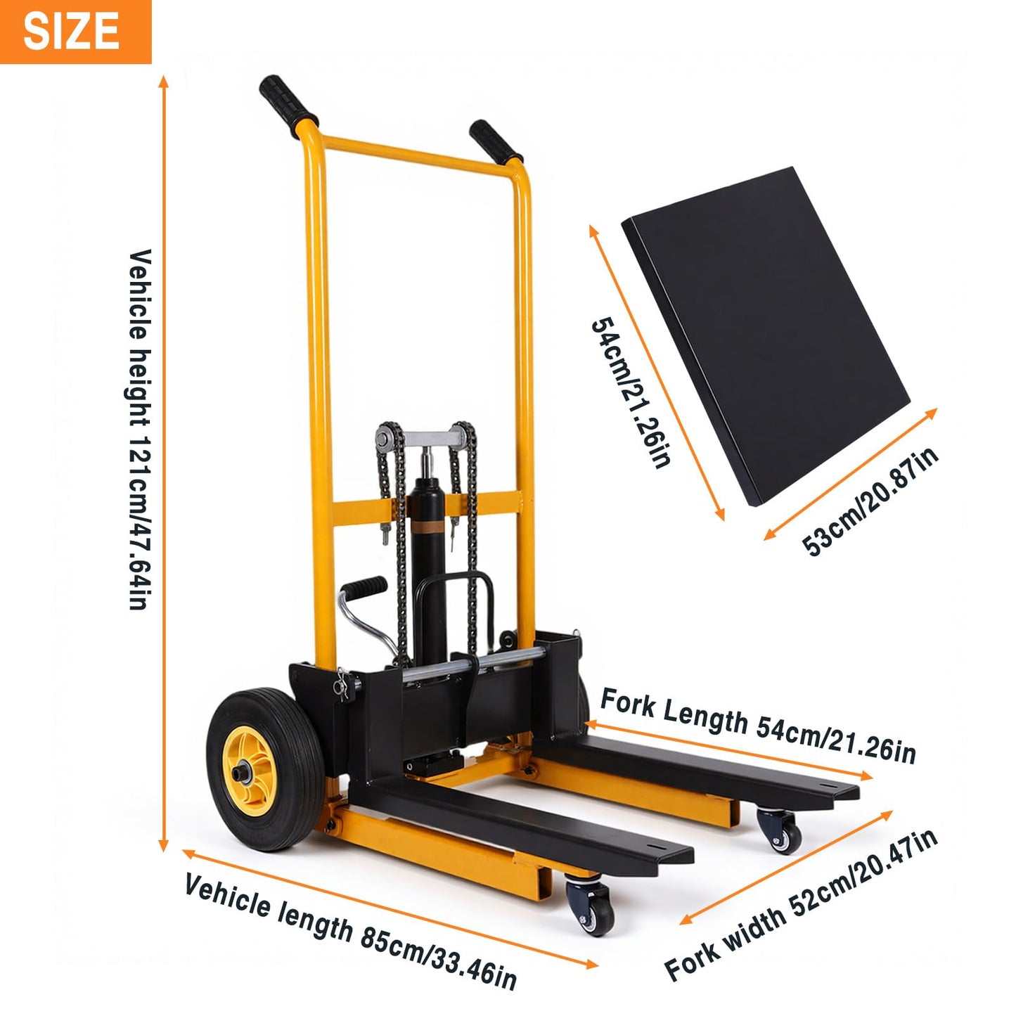 Mini Forklift Foldable Transport Lifting Cart with Swivel Wheels Portable Pallet Jack Table Cart Wear Resist for Household Warehouse Factory