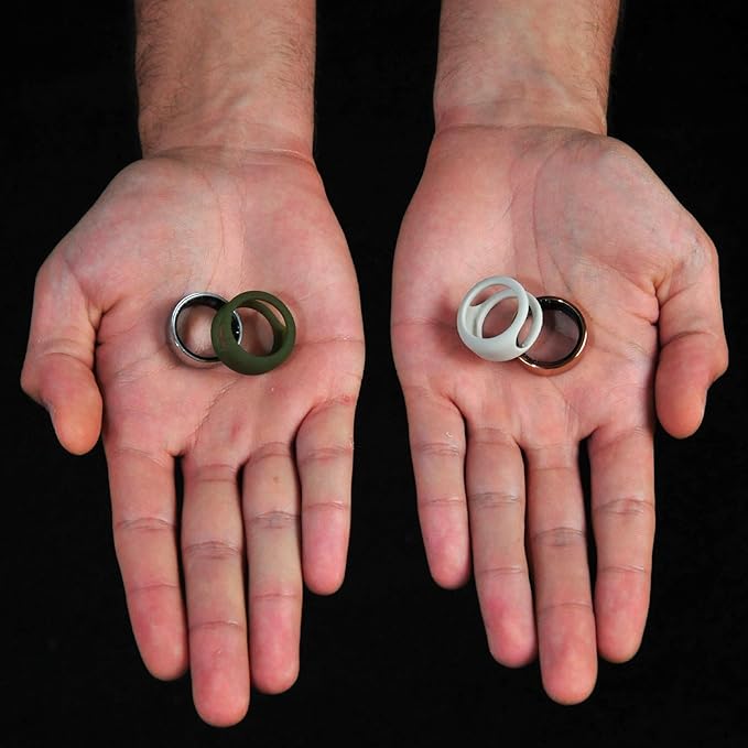 Rinfit Smart Ring Protector - Silicone Ring Enhancer for Active Lifestyle and Gym - StyleFit U.S. Design Patent - Stone, Size 8