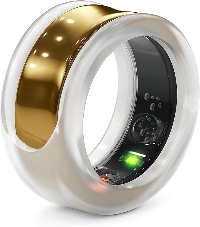 Rinfit Smart Ring Protector - Silicone Ring Enhancer for Active Lifestyle and Gym - StyleFit U.S. Design Patent - Frosted, Size 8