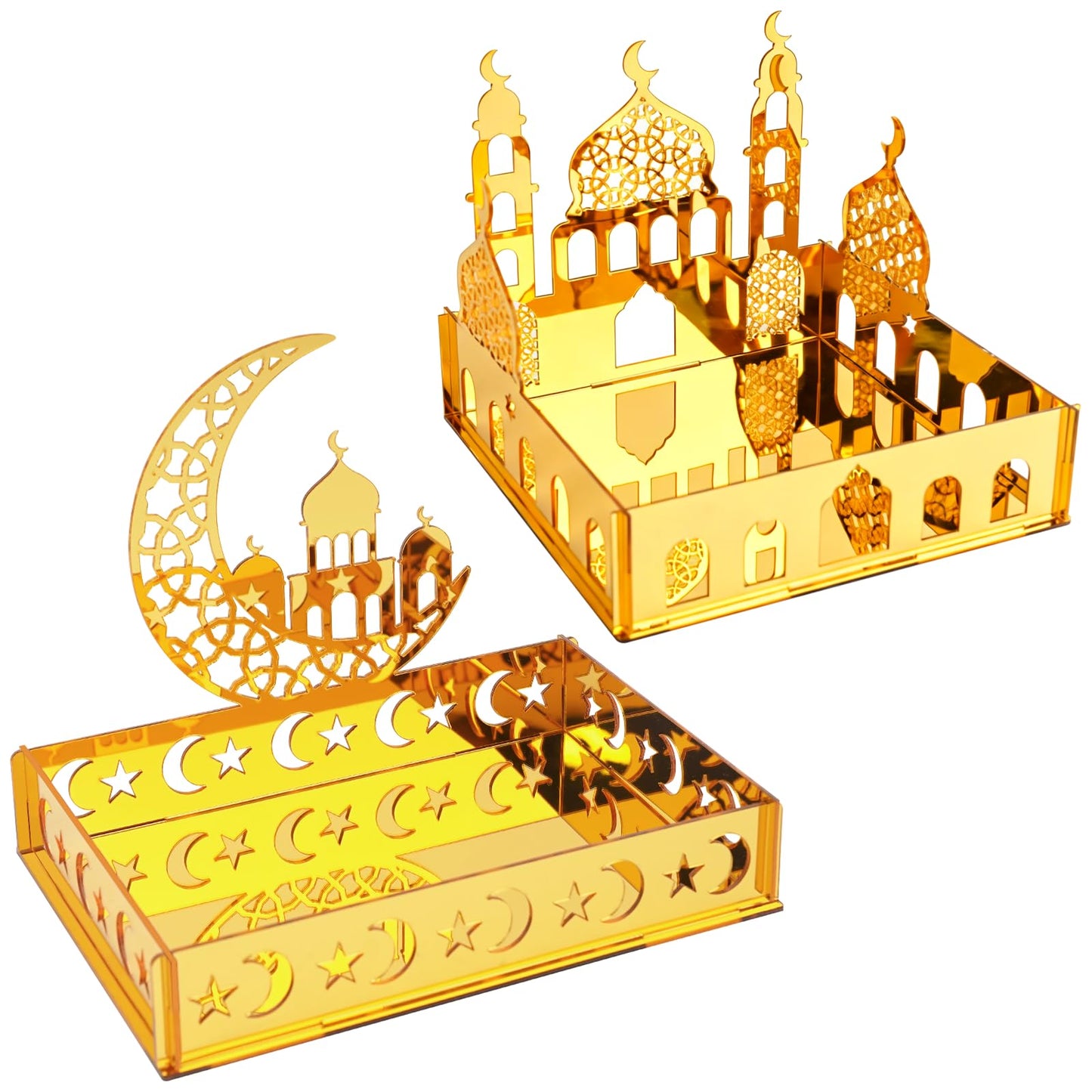 ANOTION Ramadan Decorations for Home 2026 - Ramadan Serving Tray, Ramadan Table Decor, Islamic Ramadan Decor, Ramadan Gifts, Ramadan Mubarak Sign & Ramadan Table Décor, 2 Pack