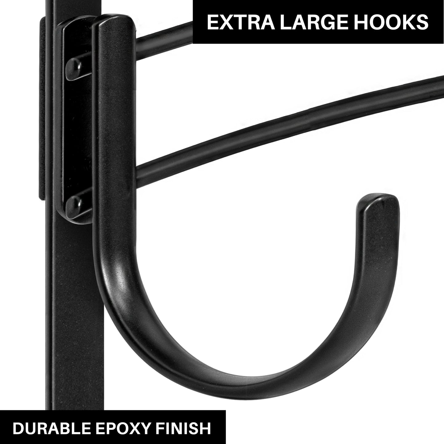 LYNK Professional® Home™ Over the Door Hooks - 9 Hook – Over the Door Coat Rack - Over the Door Hanger - Hanging Towels or Clothes - Bathroom, Bedroom, Laundry Room - Lifetime Ltd. Warranty, Black