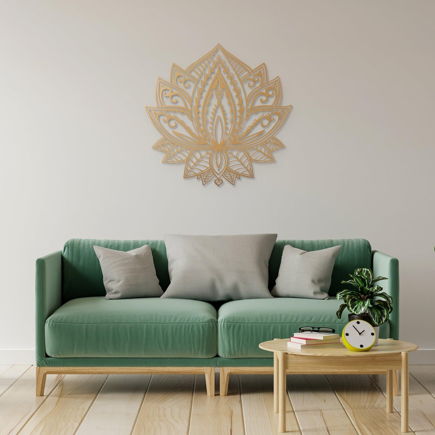NEODECO Mandala Metal Wall Art, Boho Wall Decor for home, art deco wall hanging (Gold, Small)