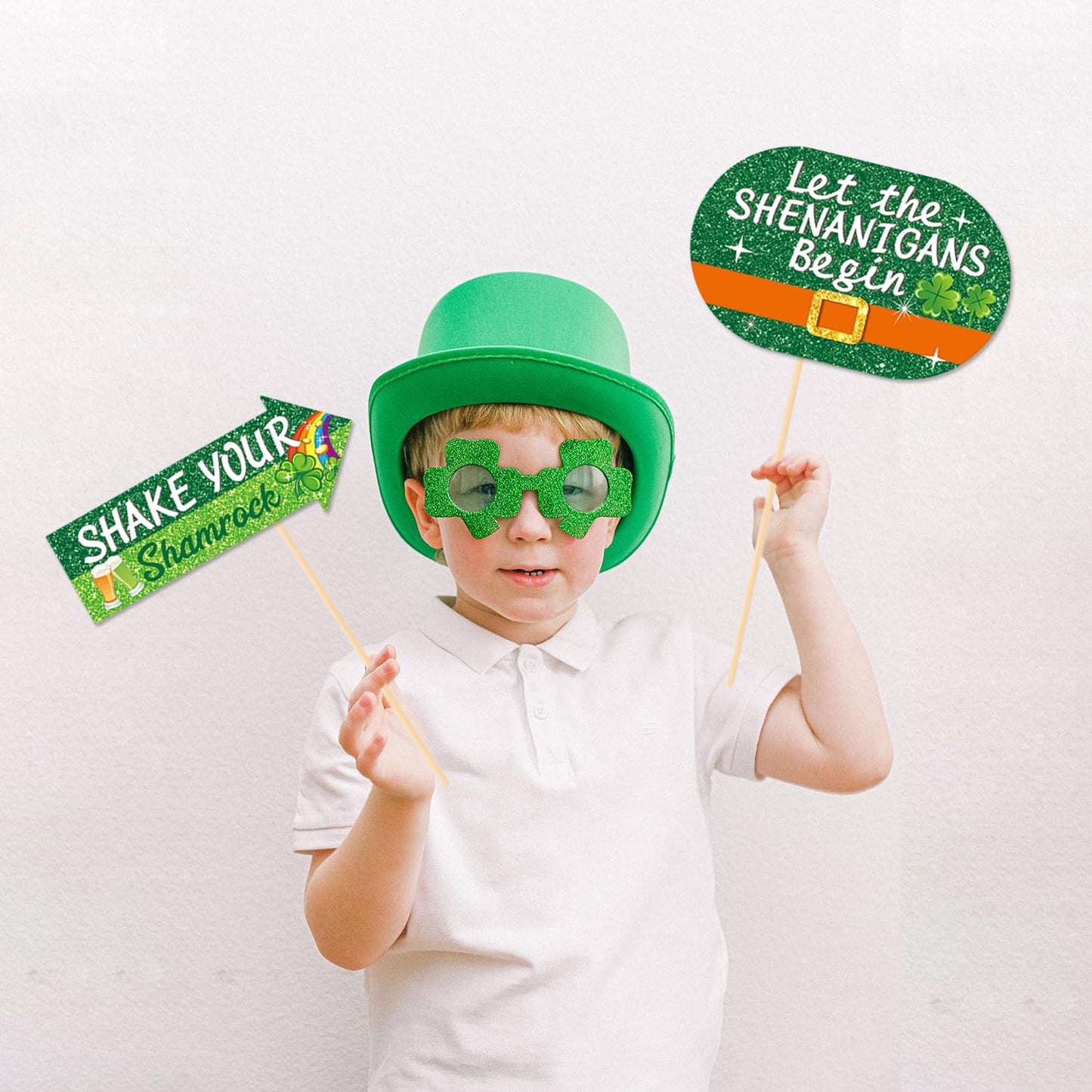 St. Patrick's Day Decorations Photo Props Saint Patricks Day Party Photo Booth Props Kit Lucky Day Friendship Themed Party Decor St. Patty Birthday Party Decoration Supplies 35 Pieces