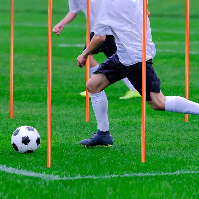 Blulu Training Agility Poles 5ft Forza Slalom Adjustable Soccer Training Poles Soccer Sticks Agility Equipment for Football Sport Football Soccer Speed