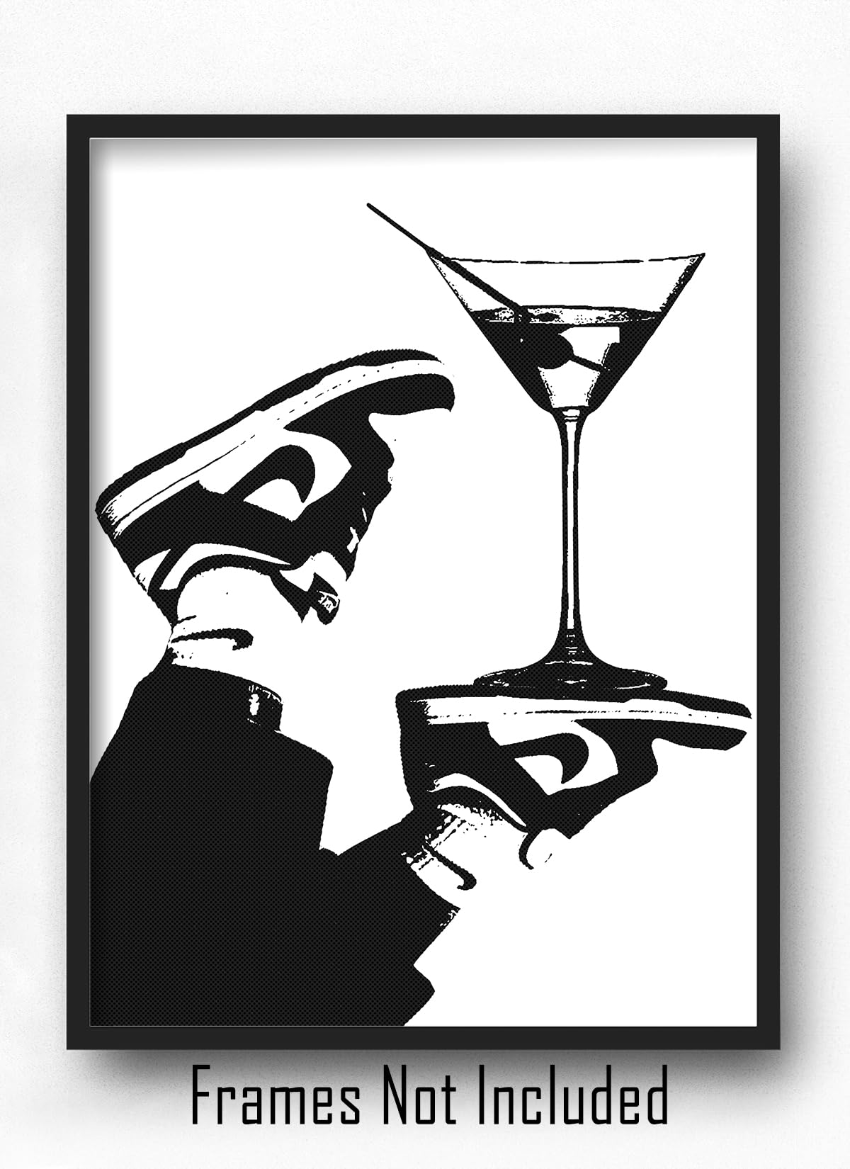 Bar Cart Accessories & Decor (UNFRAMED 12 x 16) Cocktail Wall Art Alcohol Drink Aesthetic Streetwear Fashion Shoes Sneaker Poster Wall Art Prints Martini Sneaker