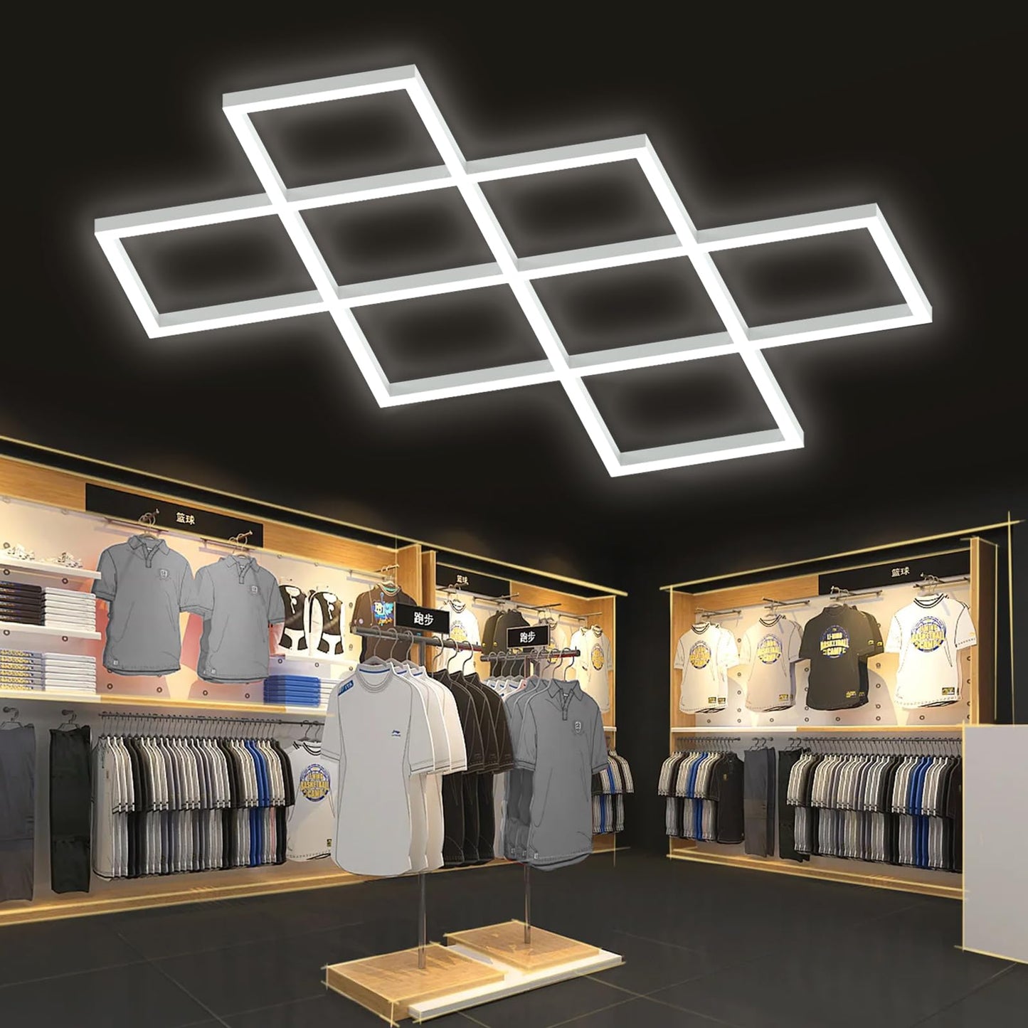Ofenrd Hexagon LED Garage Lights 8 Hex Ultra-Bright Strip Lights New Updated Diamond Commercial Lighting for Garage Car Detailing Barber Shop Gym Warehouses Basement.