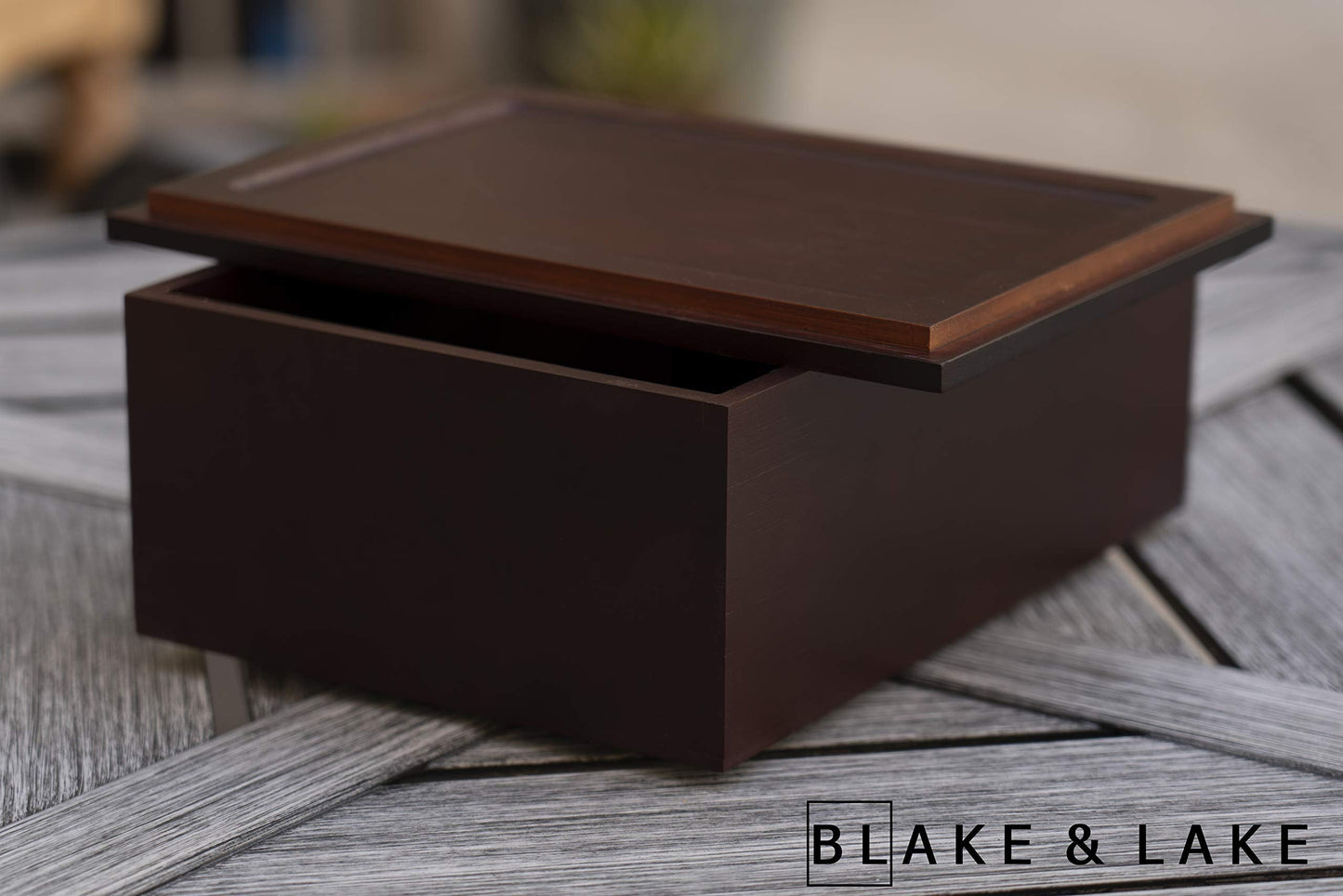 Wooden Storage Box for Home - Large Wood Keepsake Box with Lid - Dark Brown Wooden Memory Box - Wooden Boxes (Dark Brown)