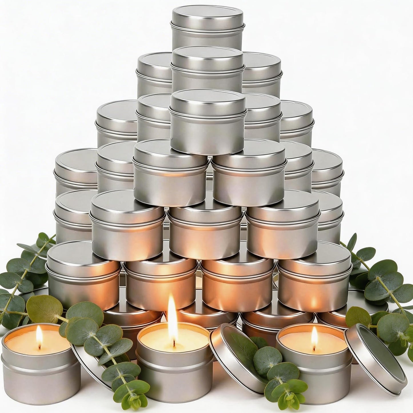 Veiuwa 50 Pcs 2 Oz Mini Eucalyptus Scented Soy Candle Set,Wedding Favors for Guests Bulk 50,The Quantity of Multiple Sets Meets Your Needs for Wedding and Party Gifts and Party Favors.