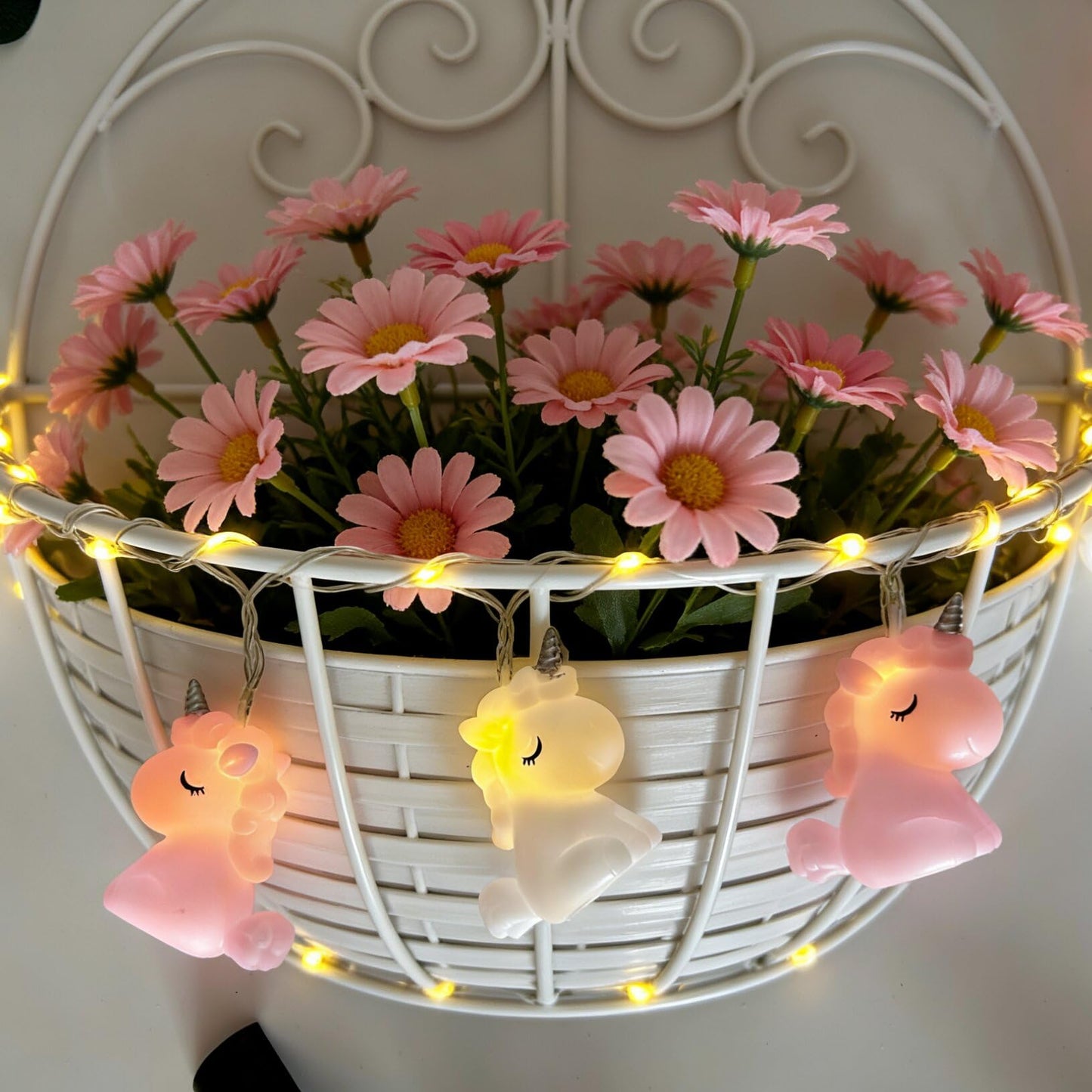 Hoolight Unicorn String Lights 10 LED Lights Battery Operated Unicorn Fairy Lights Girl Bedroom Birthday Party Kids Wedding Valentine's Day Christmas Decoration (Pink/White Unicorn String Lights)