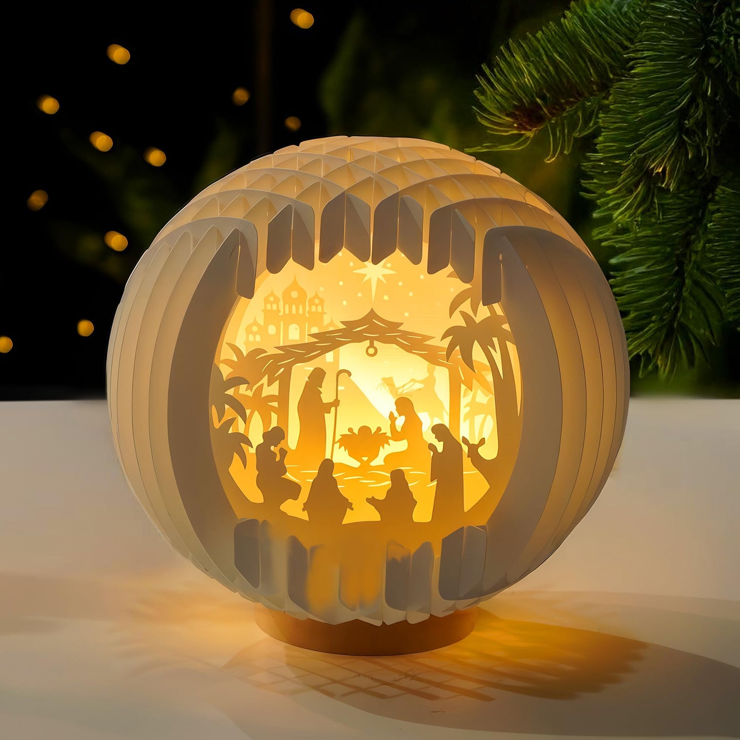 Light Up Nativity Scene Indoor with LED Light for Tabletop, Paper Christmas Jesus Decorations, Small Nativity Easter,Christmas Story Gifts,Religious Christian Gifts for Women,Nacimientos de Navidad