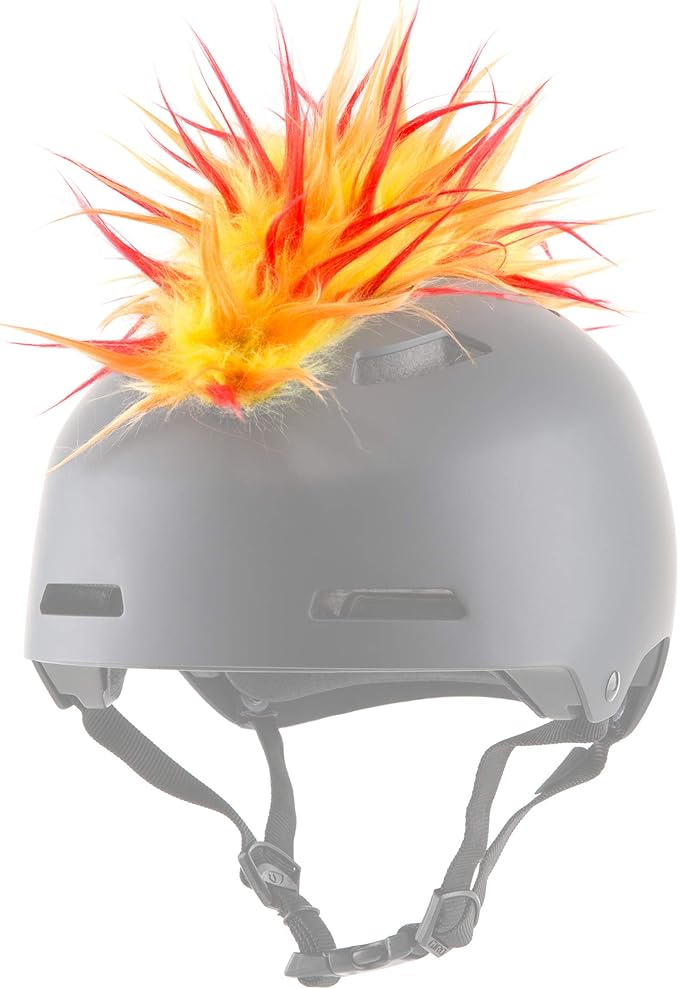 Iguana Helmet Accessories w/Sticky Hook & Loop Fastener Adhesive (Helmet not Included), Fun Helmet Mohawk/Cover for Snowboarding, Skiing, Biking, Cycling, Skating for Kids and Adults