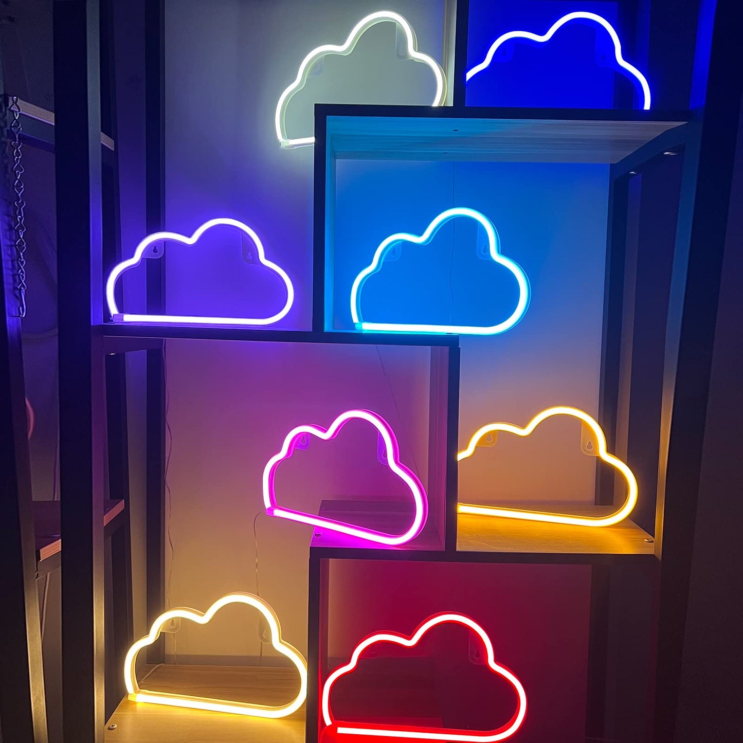 Cloud Neon Sign Warm White Cloud Light Sign for Wall Decor,Battery or USB Powered Clouds Shaped LED Sign Decoration Lights for Bedroom Aesthetic Teen Girl Kid Room Christmas Birthday Wedding Party