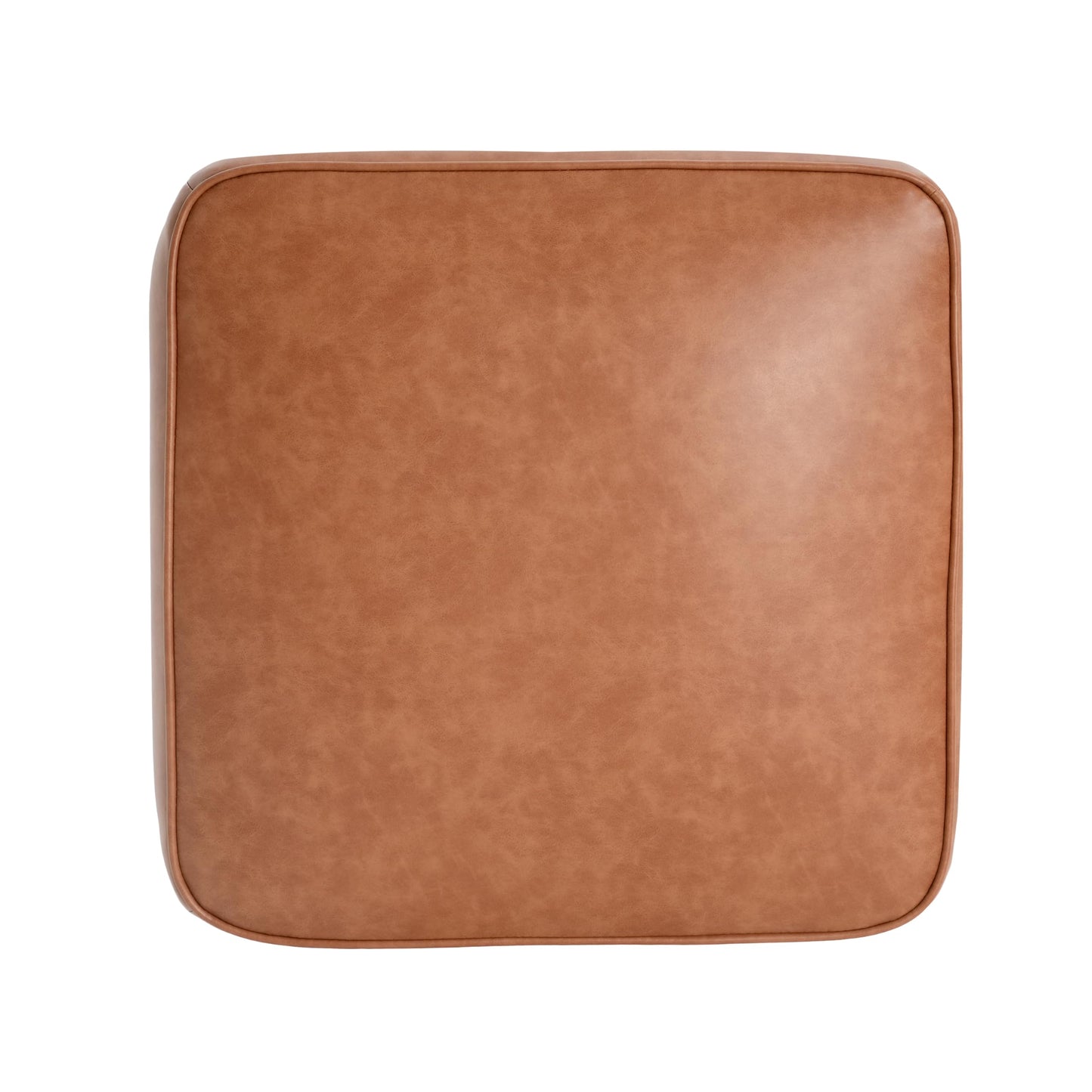 Christopher Knight Home Ellis Faux Leather Pouf Ottoman Foot Rest, Square PU Pouffe Ottoman Footstool, Living Room Sofa Couch Extra Seat, Modern Coffee Table for Home Office Bedroom, Tan Brown