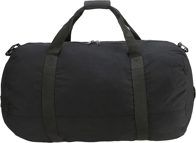 WHITEDUCK Heavy Duty Canvas Duffel Bag for Men and Women - Foldable Military Army Style Duffel Bag, with Full Length Zipper- Outdoors, Travel, Gym & Storage