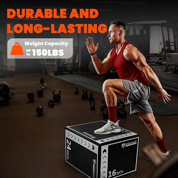 Plyo Box, 3-in-1 Foam Plyometric Jump Box, Box Jump for for Home Gym Training Fitness Workout Exercise, Multiple Colors