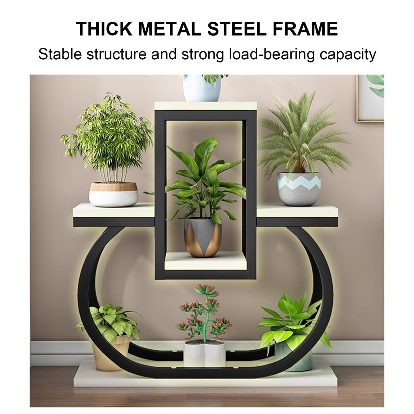 DJVHSRI 4-Tier Iron Flower Stand - Heart-Shaped Indoor Plant Display Rack Corner Storage for Garden Balcony and Courtyard - Stylish Metal Flower Pot Holder,8