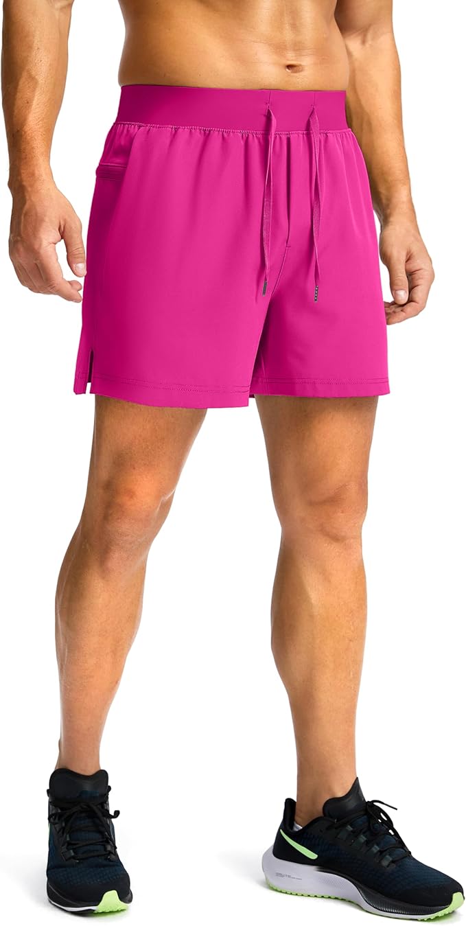 Men's Running Shorts with Zipper Pockets 9 Inch/ 7 Inch / 5 Inch Lightweight Quick Dry Gym Workout Athletic Shorts for Men(5 inch)