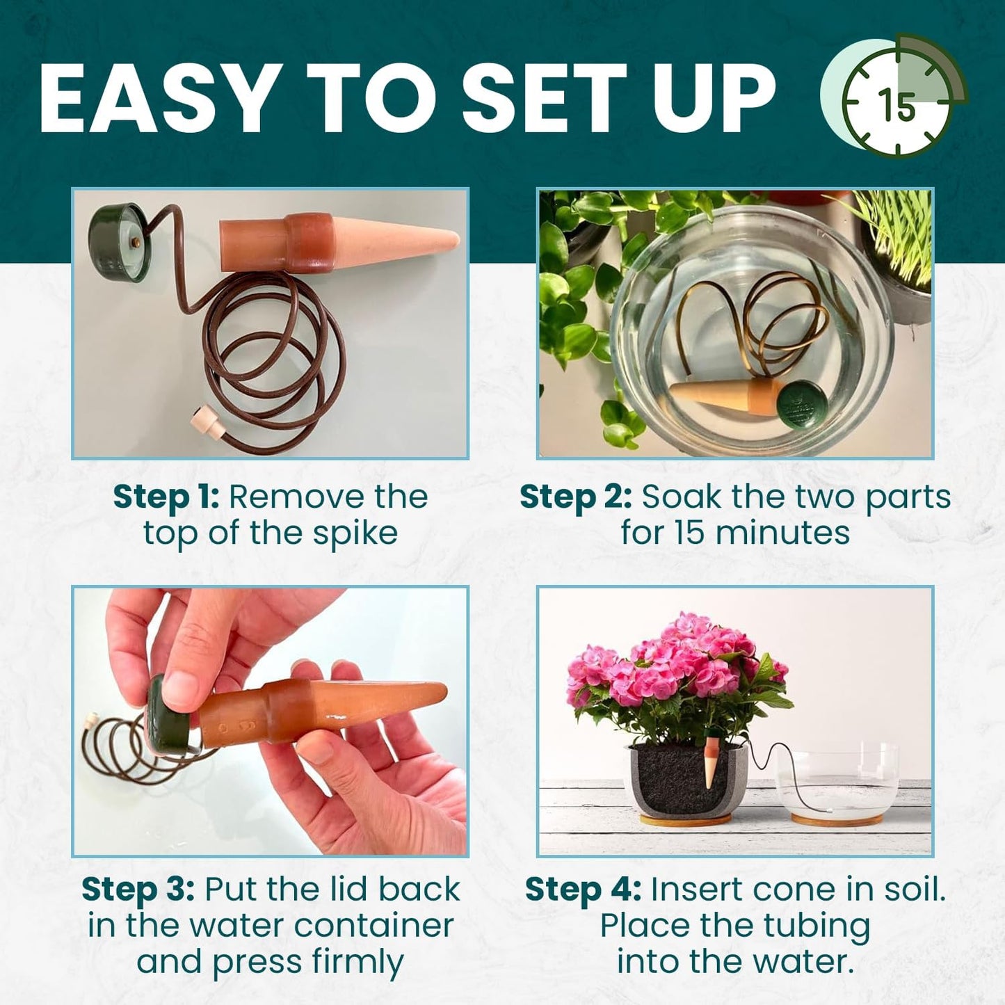 Blumat Classic Self-Watering Stakes - Prevents Overwatering and Underwatering for Healthy Growth While You are Away - Ideal for Indoor Plant Watering, 3 Pack, wo Adapter