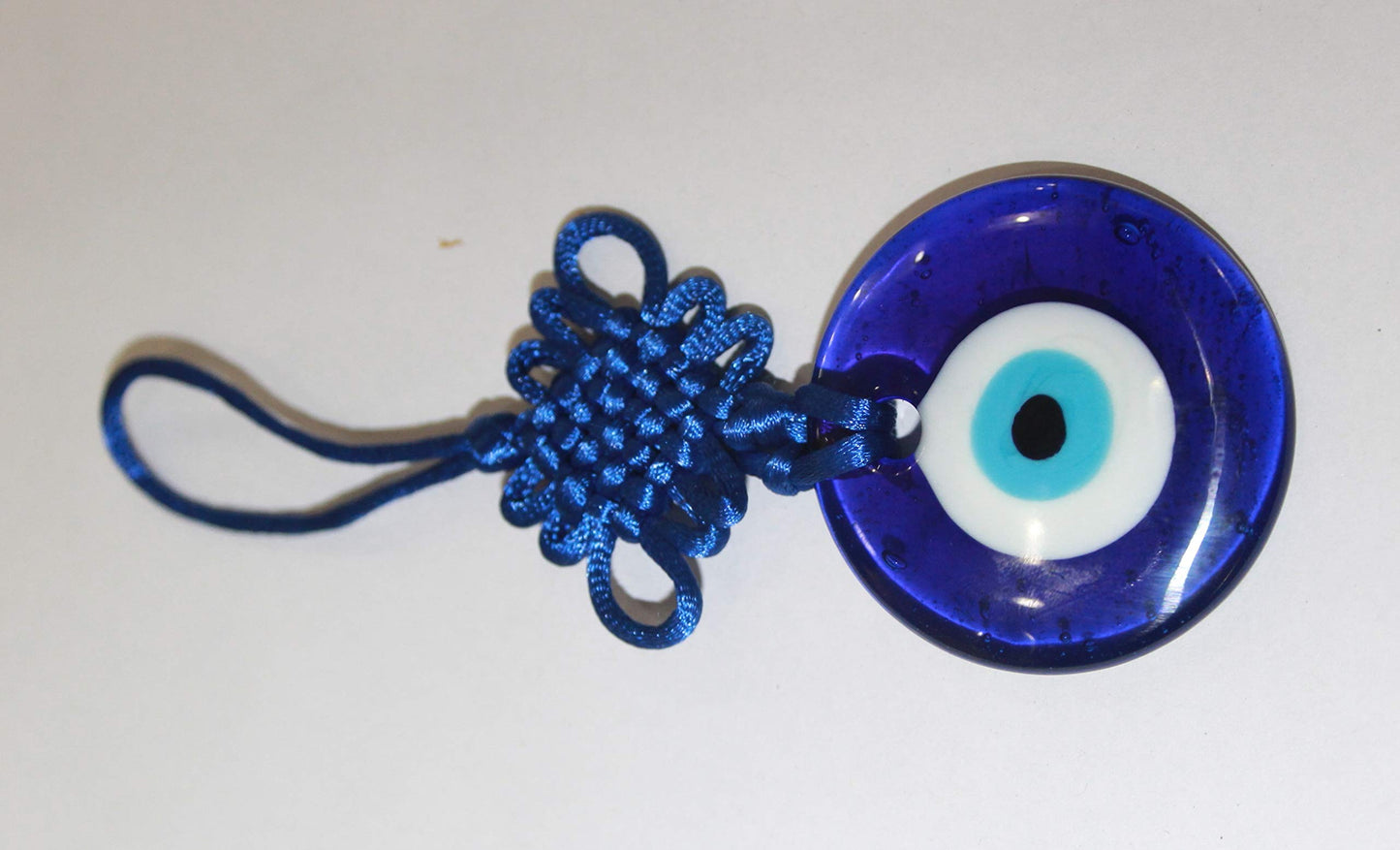 IS4A Talisman - Single Glass Evil Eye Protection - Good Luck Charm, Home, Office, Car Decoration, Blessing Ornament, Reflects Negative Energy (6 Inch)