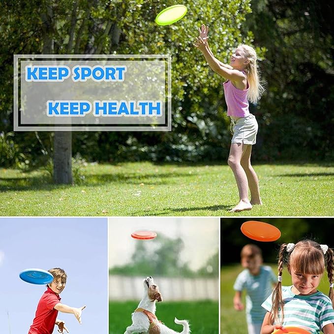 Sand Beach Toys, Jumbo 8" Flying Disc Toys For Kids Adults, Sport Yard Disc Toy For Outdoor Beach Accessories Backyard, Lawn, Park, Flying Ring Gift Set Boys Girls, Holiday Stocking Stuffer(8 PACK)