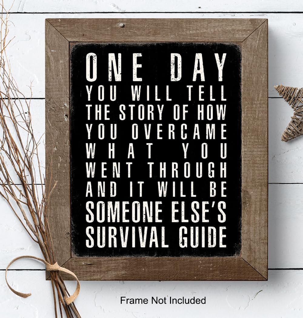 Black Office Decor Inspirational Quotes - Positive Quotes Posters for Men - Home Office Success Wall Art - executive Motivational Gifts for Him - Motivation Gym Wall Decor - Rustic small Wall Art Print
