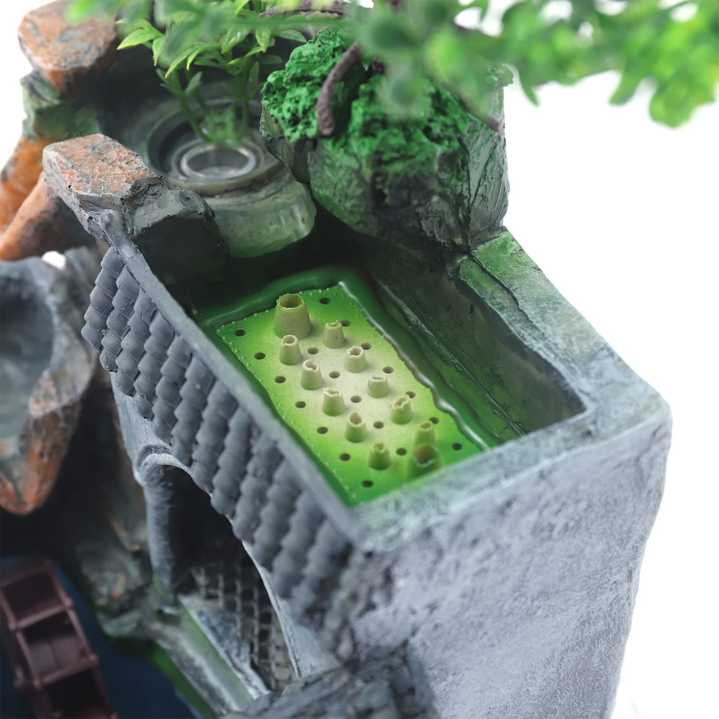Indoor Rockery, 120V Tabletop Water Fountain Decor, 7.87 * 5.9 in Atomizing Waterfall Rockery Stone Tabletop Simulation Landscape Ornaments for Living Room, Study, Office Decor