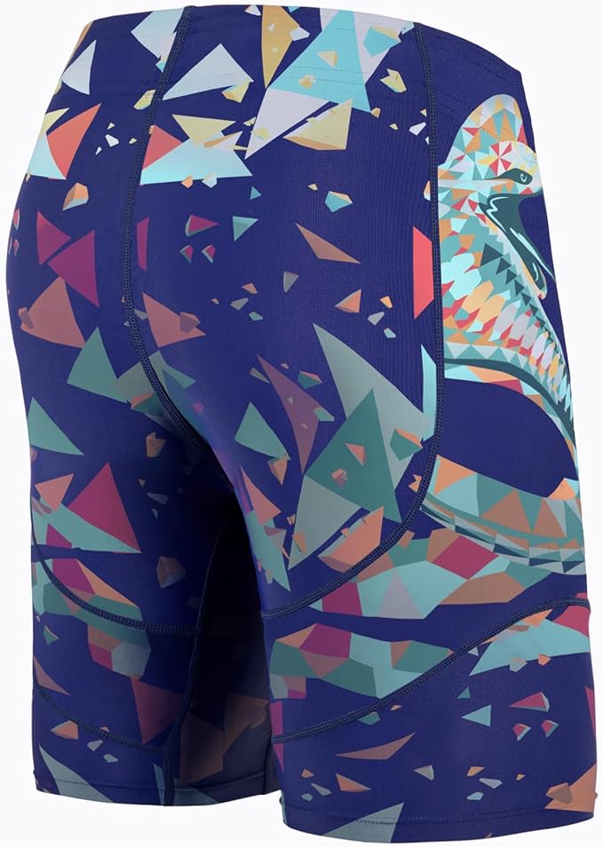 HUGE SPORTS Men's Rash Guard Swim Shorts Compression Swimming Jammer Cool Dry Active Swimsuit Workout Shorts Sports Tights