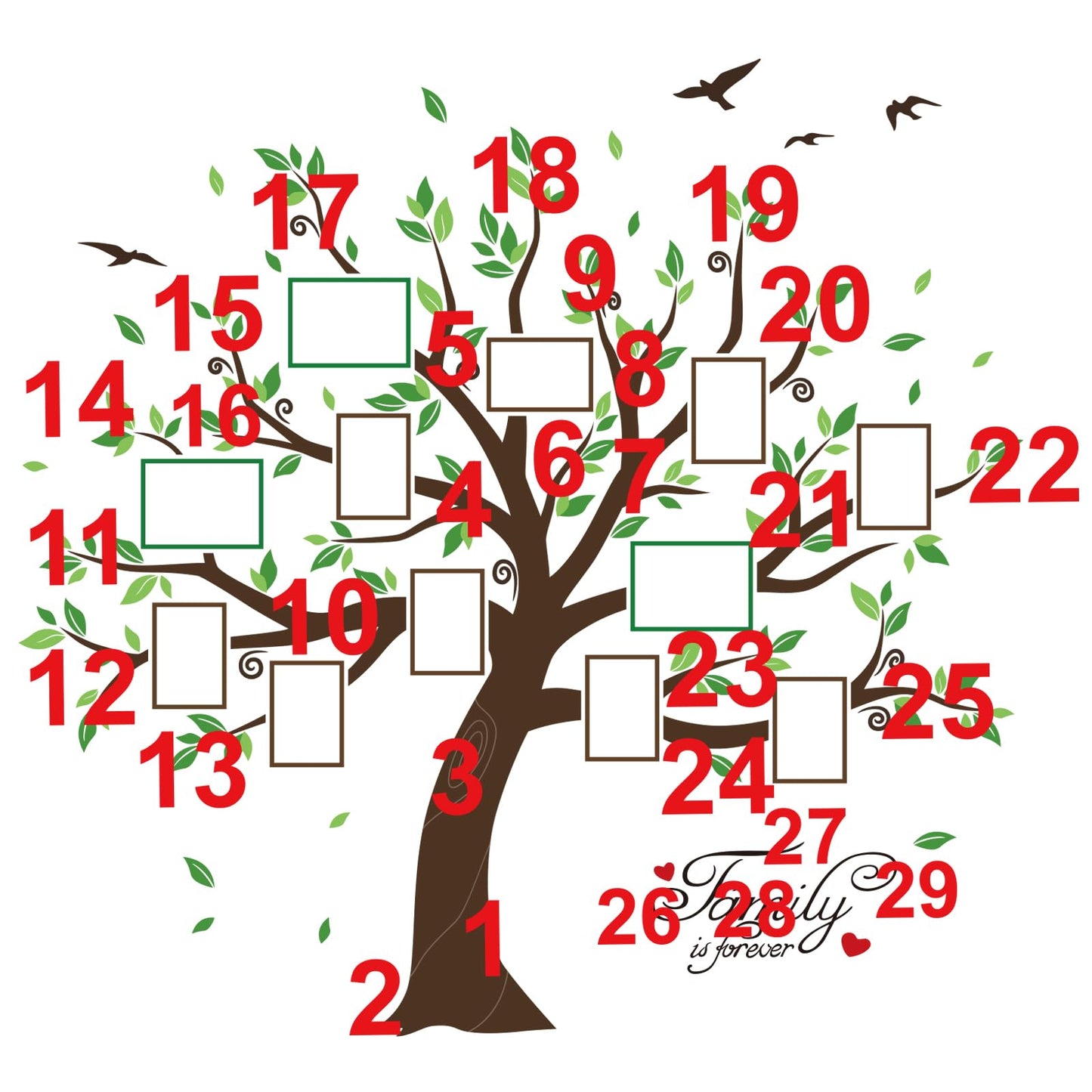 decalmile Large Family Tree Wall Decals DIY Photo Frame Tree Wall Stickers Bedroom Living Room Sofa TV Background Wall Decor