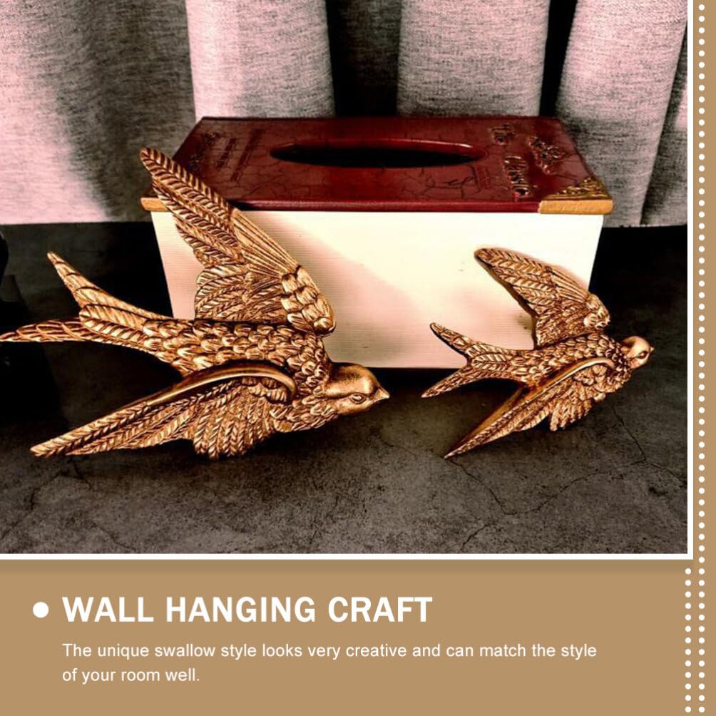 VOSAREA Bird Wall Art Bird Wall Figurine Sow Sculpture Resin Hanging Decor 3D Sculpted Floating Sculpture Antique Sow Hanging Ornament (4.72X3.93X1.18inch)