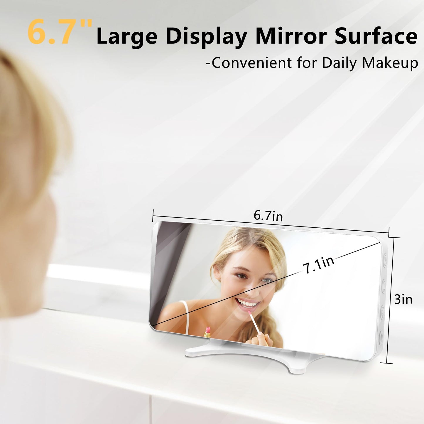 Risop Digital Alarm Clock for Bedroom, Mirror LED Display Bedside Clock with Adjustable Brightness, Dual Alarm & Snooze for Heavy Sleepers, USB Powered Desk Clock for Nightstand, Home & Dorm