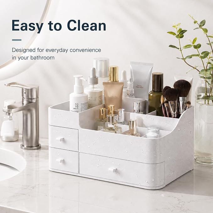 Makeup Organizer Tween Girls Gifts,Large Capacity Bathroom Organizer and Storage with Drawers Trendy Stuff ,Vanity,Bathroom Countertop,Bedroom Storage for Skincare,Cosmetics,Perfume,Brushes,Eyeshadow