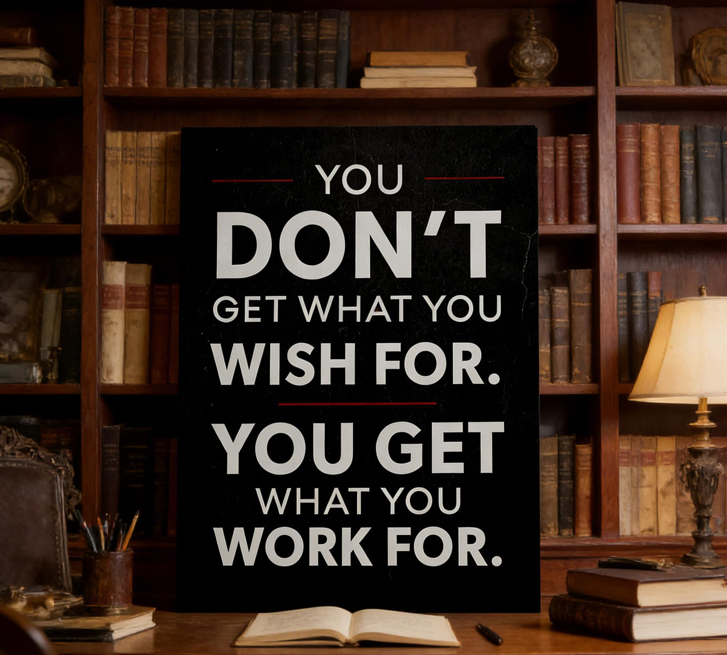 Inspirational Canvas Wall Art-You Get What You Work For Motivational Painting Picture Wall Decor,Black Positive Quotes Poster Print Artwork for Men Office Gym Home Decoration,12x16 Inch